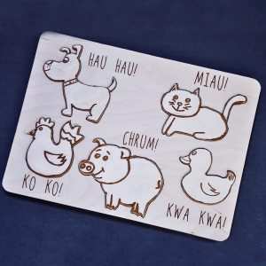 Układanka edukacyjna z wiejskimi zwierzętami – puzzle dla dzieci