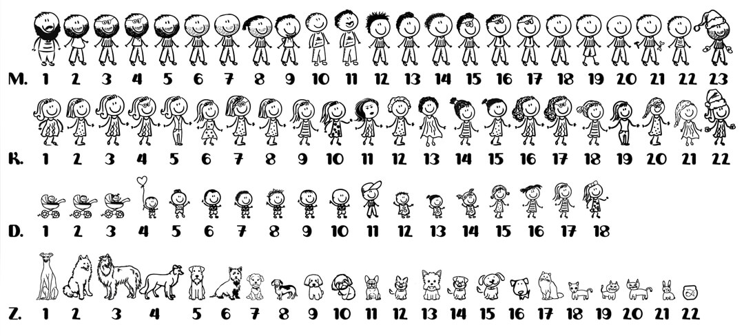 breloczek na walentynki - wzory postaci