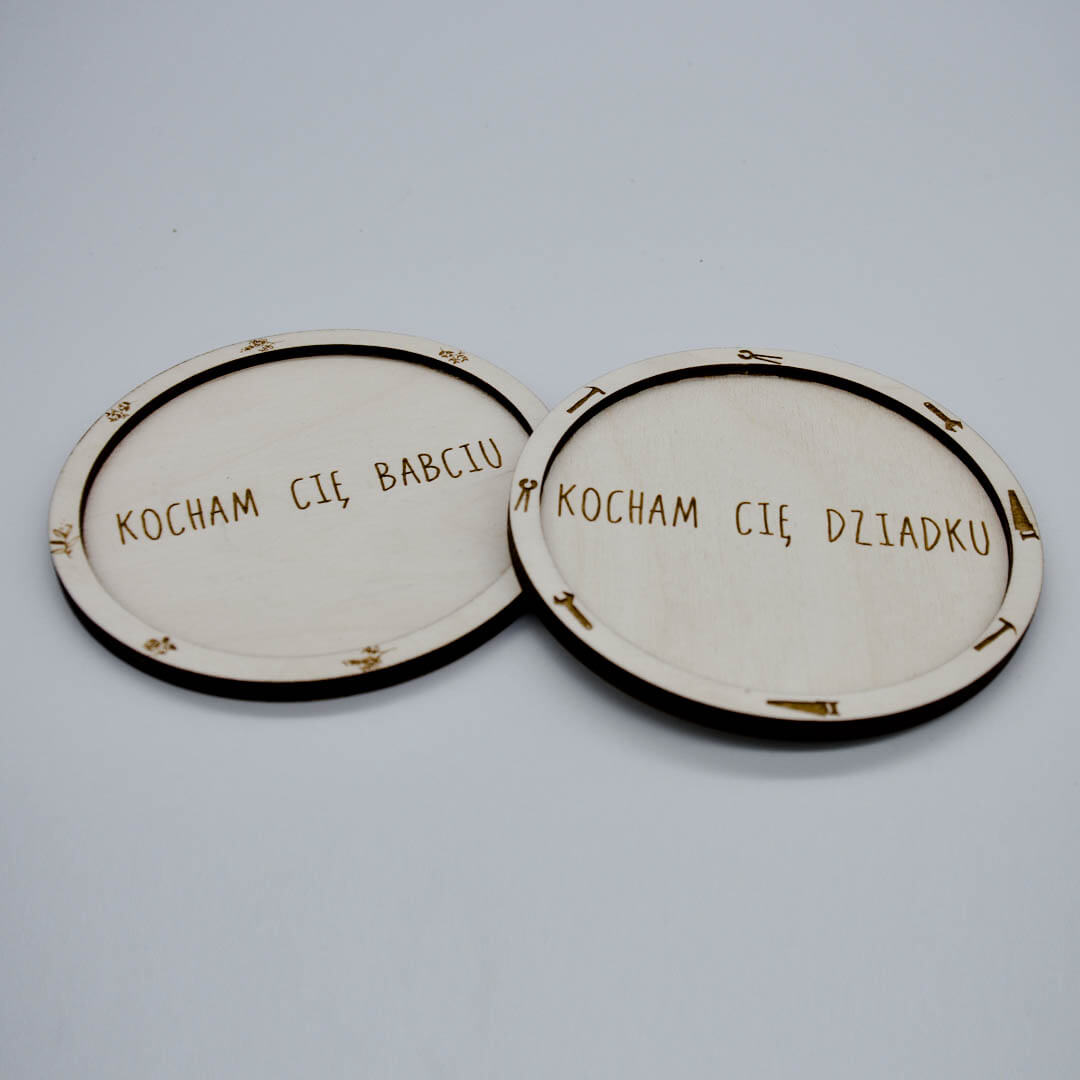 drewniane podkładki na dzień babci