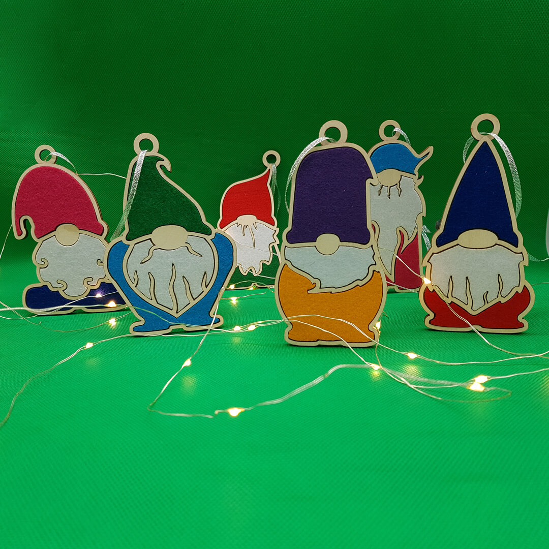 gnomy świąteczne na choinkę