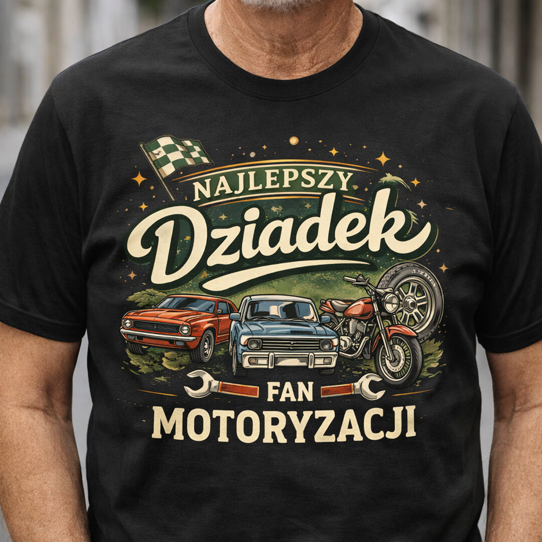 koszulka dla dziadka fana motoryzacji