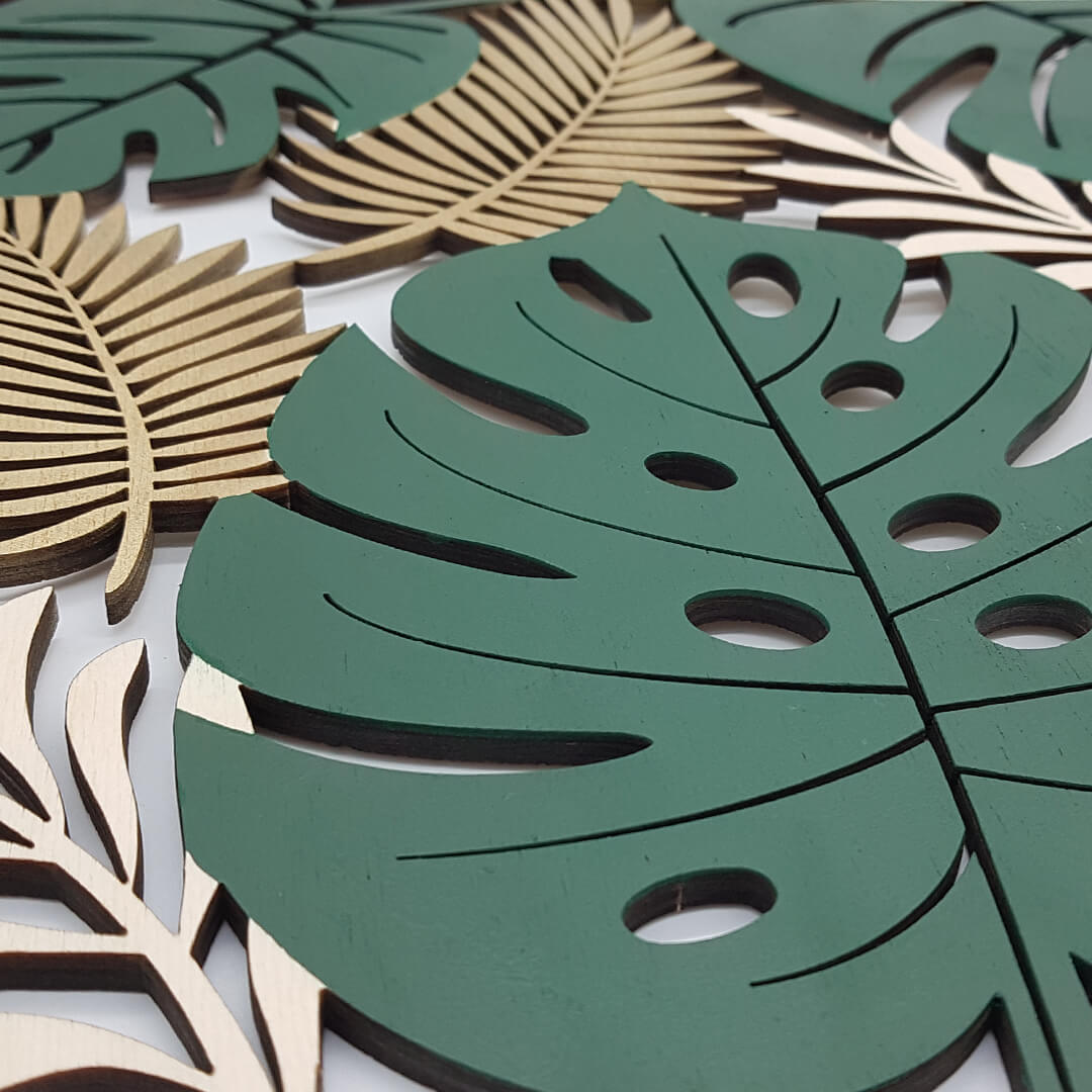 obraz z liściem monstery