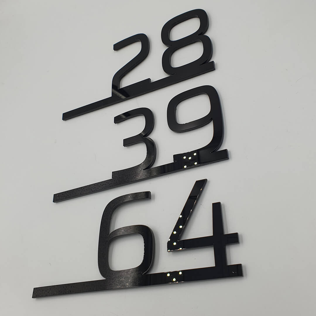 numeracja do hotelu czarny akryl