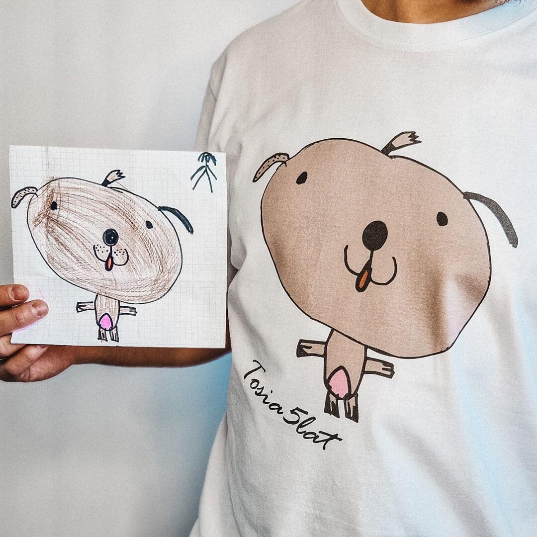 personalizowana koszulka z rysunkiem Twojego dziecka