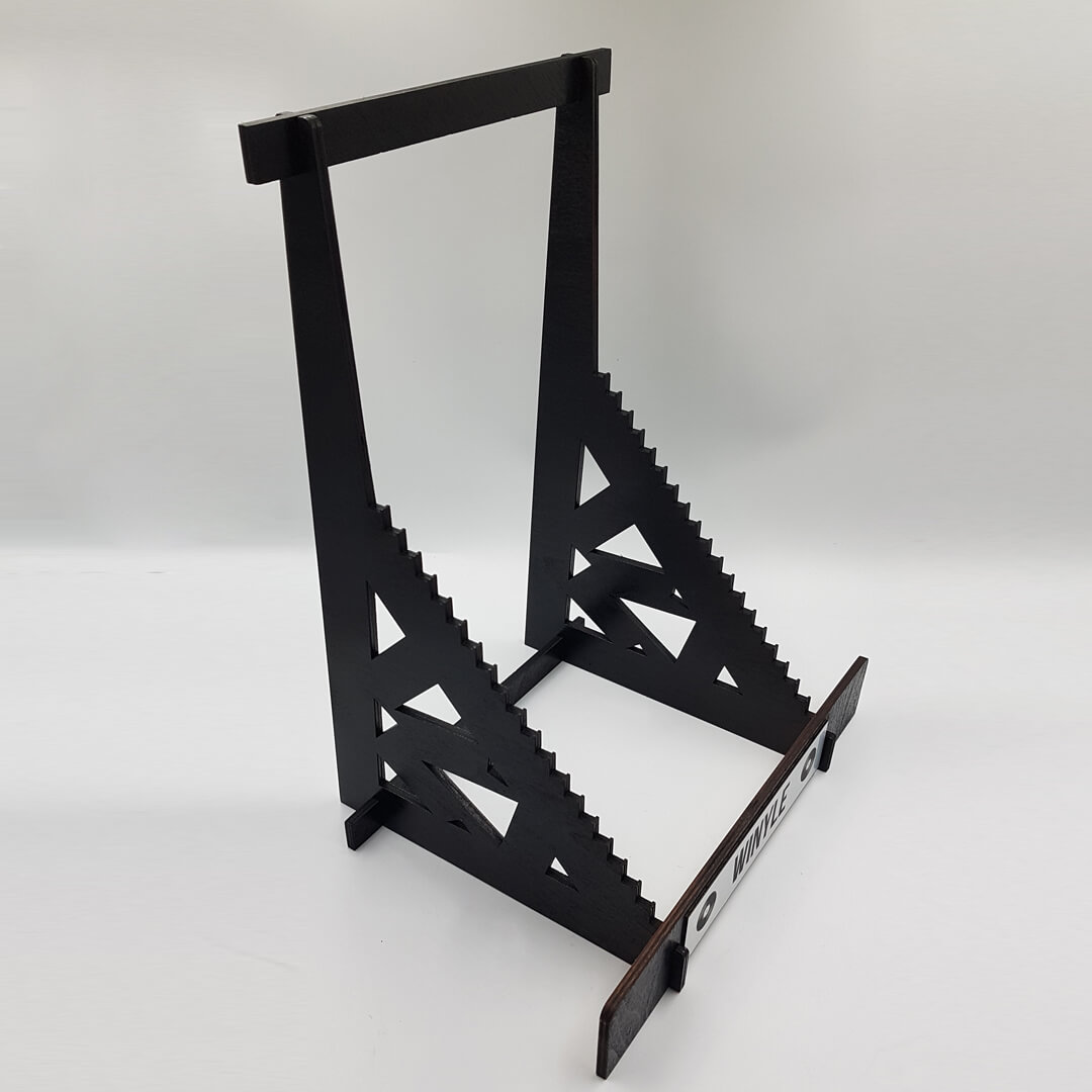 stylowy stojak na płyty winylowe