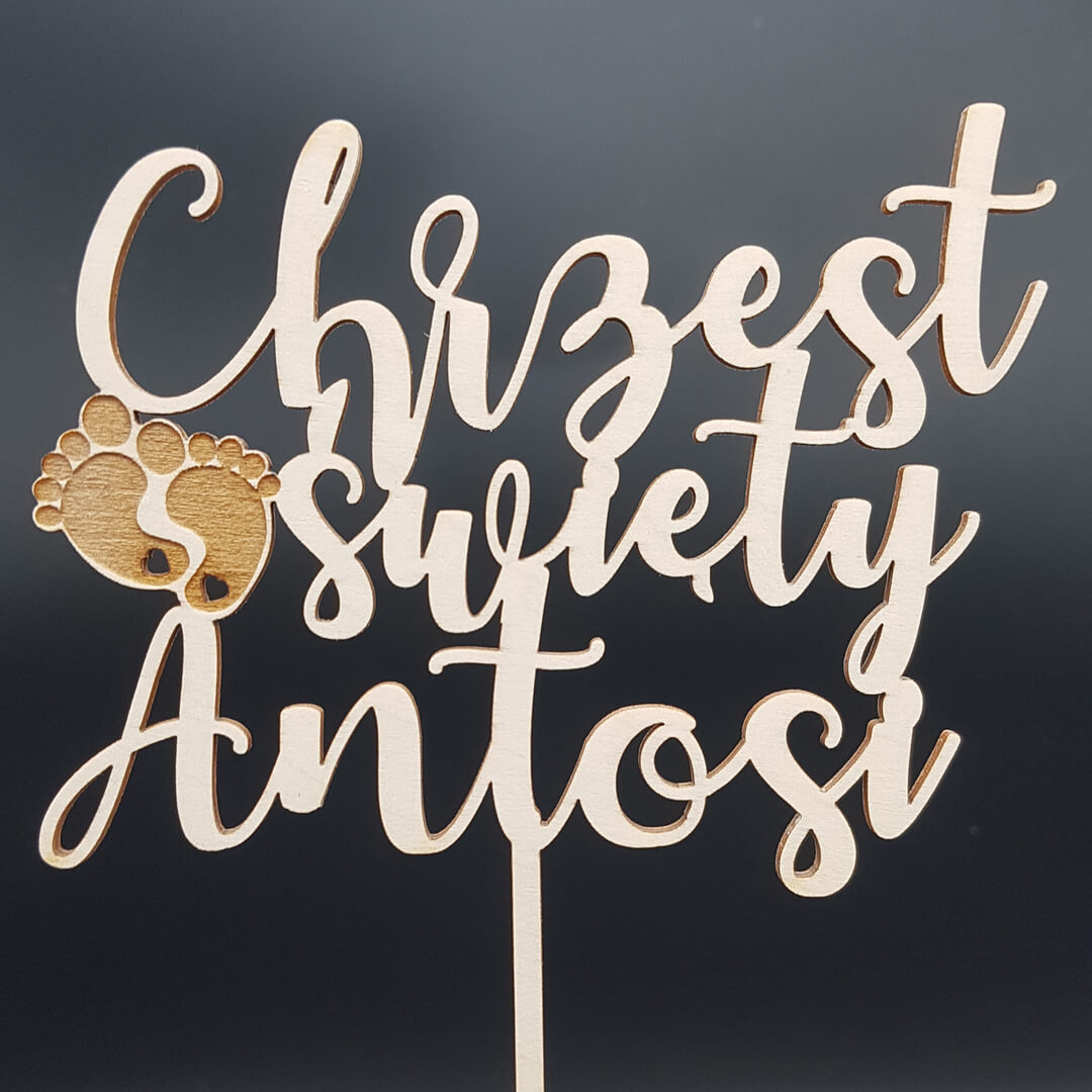 topper na tort chrzest