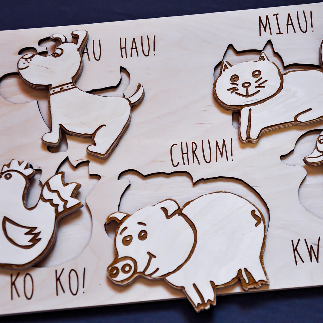 układanka z wiejskimi zwierzątkami