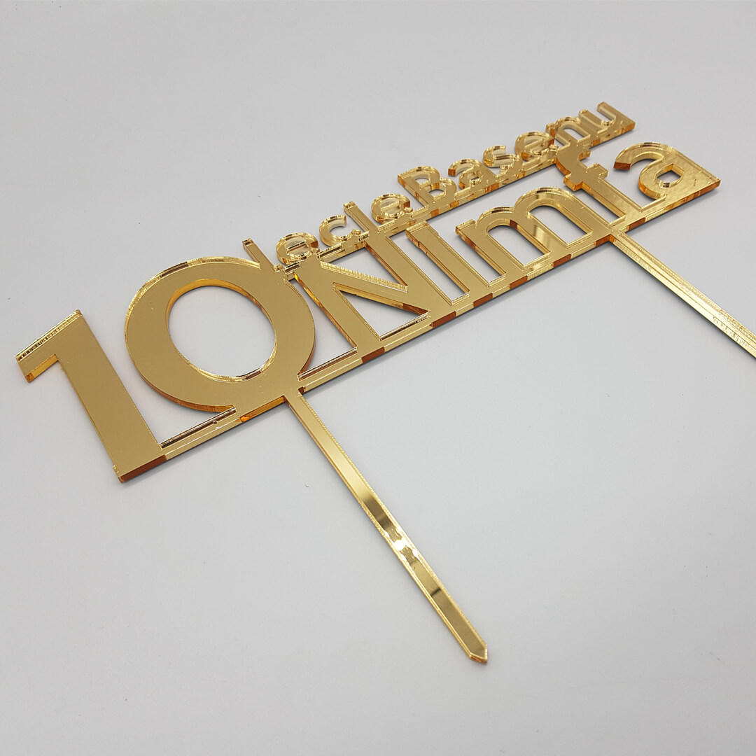 złoty topper na 10 lecie firmy