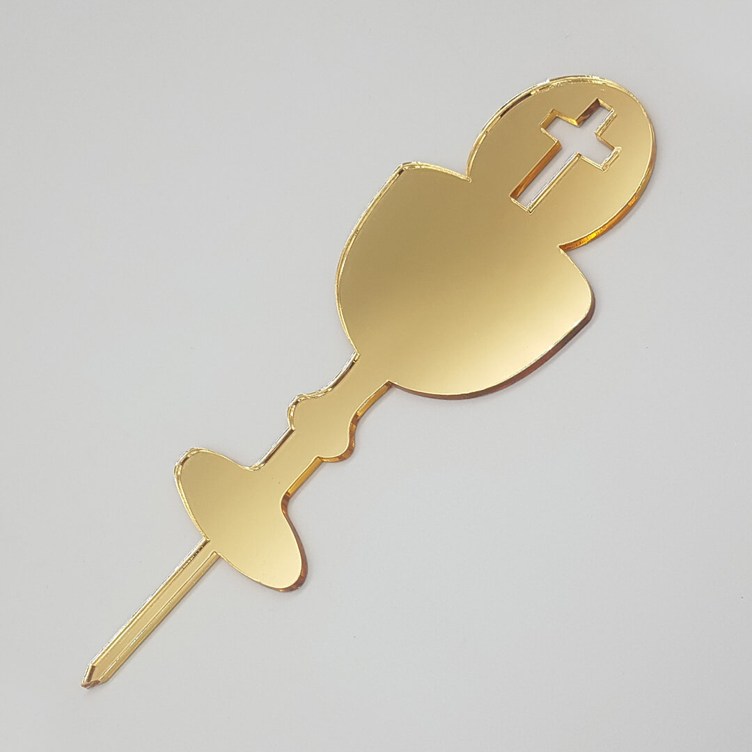 złoty topper na komunię z kielichem