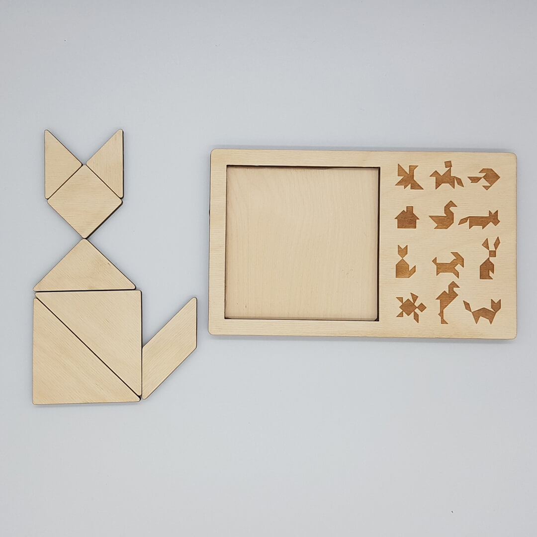 edukacyjna układanka drewniana typu tangram