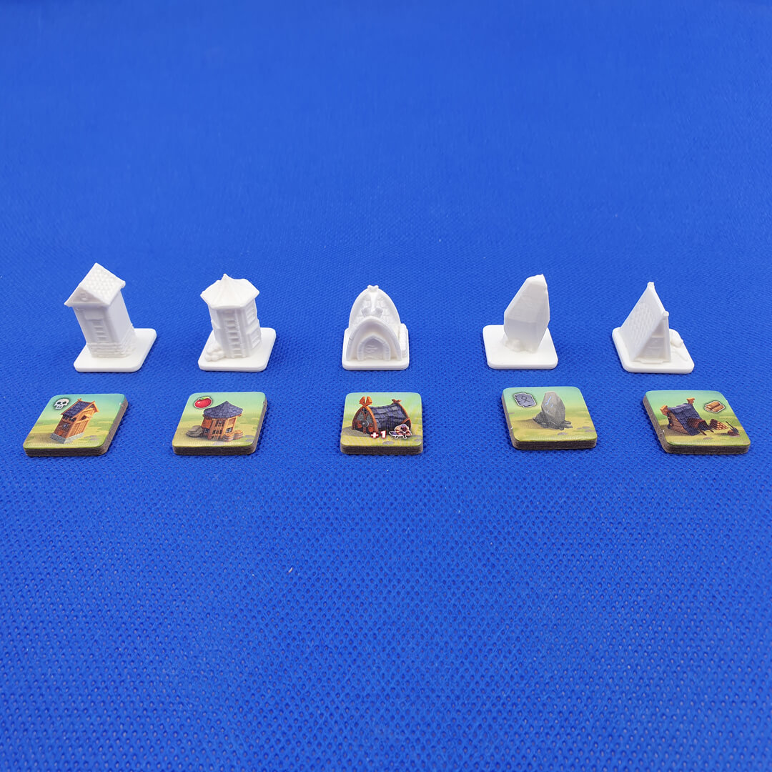 zestaw małych budynków 3d do gry Northgard Niezbadane Ziemie